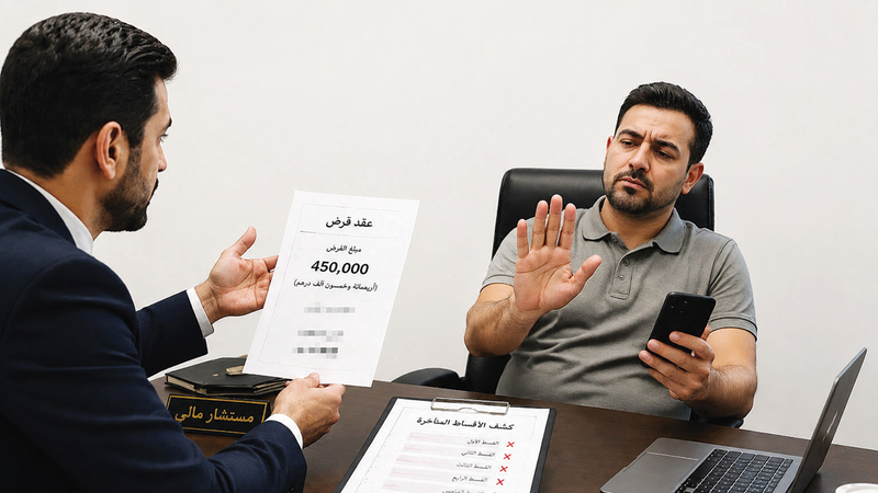 عميل يقترض 450 ألف درهم ويمتنع عن سداد الأقساط